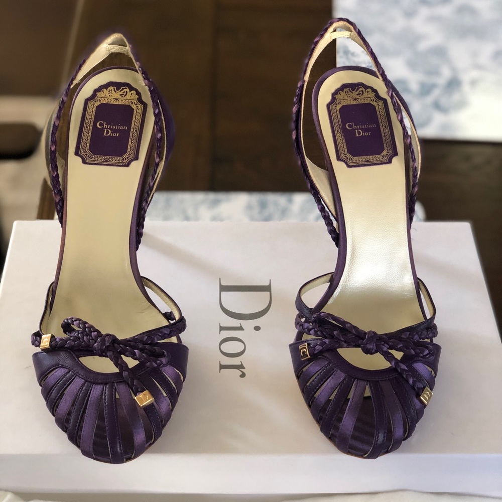 Dior Sunshine Sandal Violet Foncé Satin & Leather